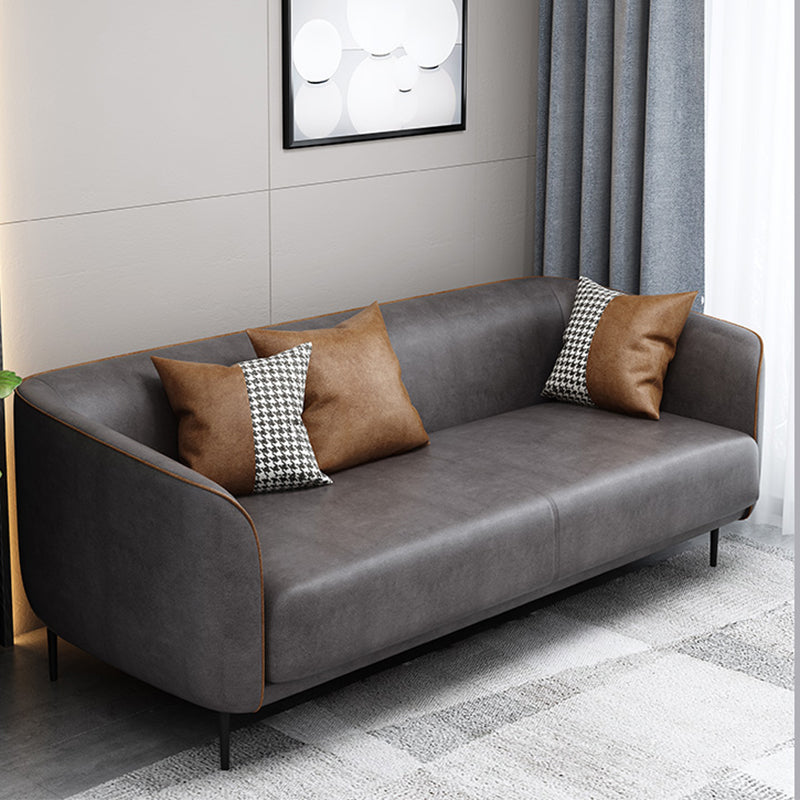 Modern Faux Leather Standard Sofa Tuxedo Arm Living Room Sofa