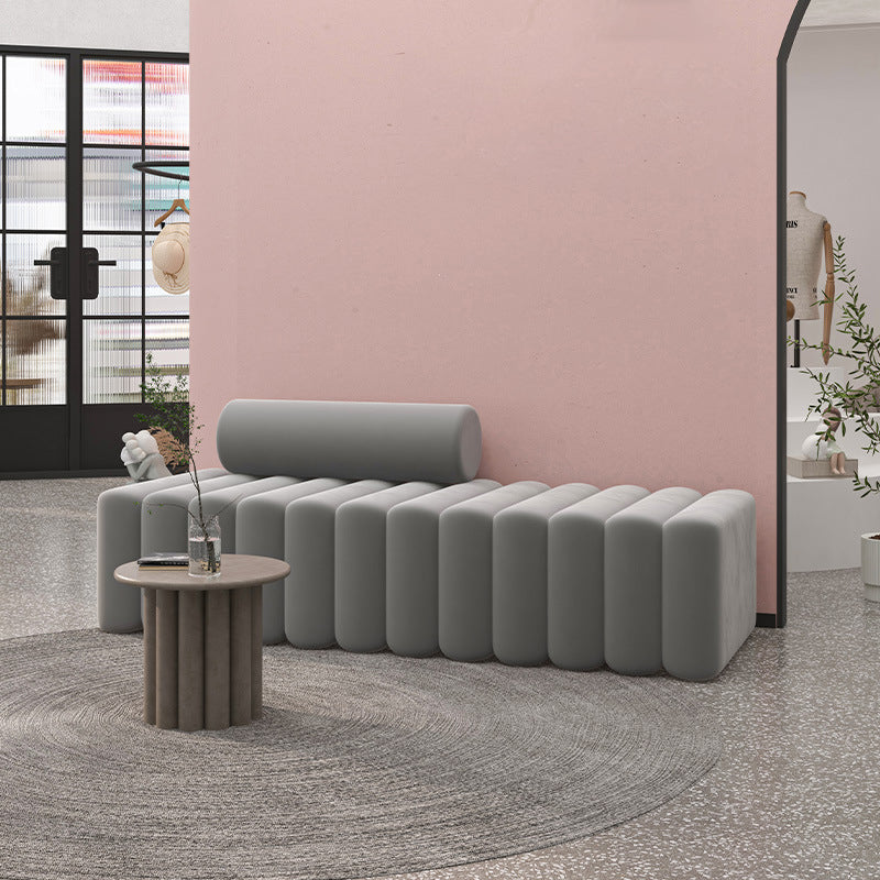 16.92" High Velvet Standard Sofa Contemporary Armless Sofa for Living Room