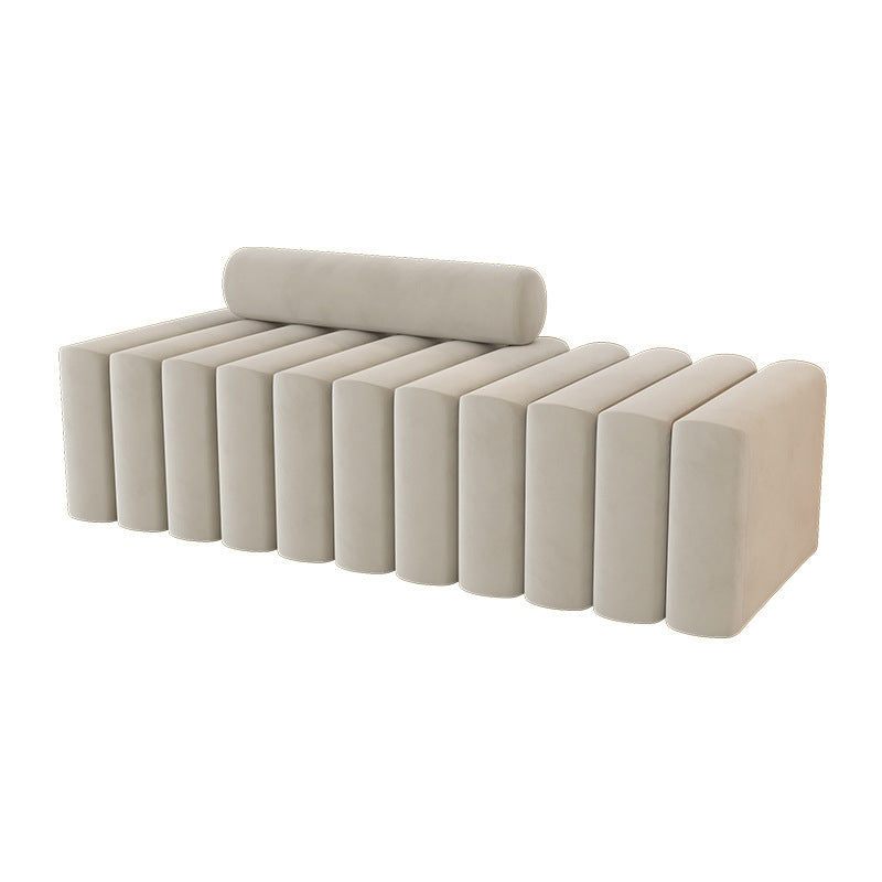 16.92" High Velvet Standard Sofa Contemporary Armless Sofa for Living Room