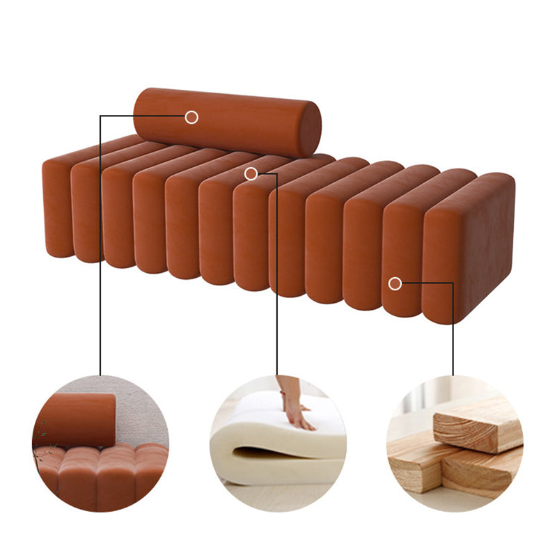 16.92" High Velvet Standard Sofa Contemporary Armless Sofa for Living Room