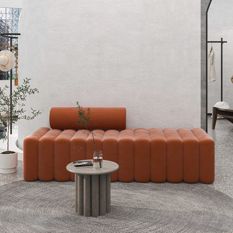 16.92" High Velvet Standard Sofa Contemporary Armless Sofa for Living Room