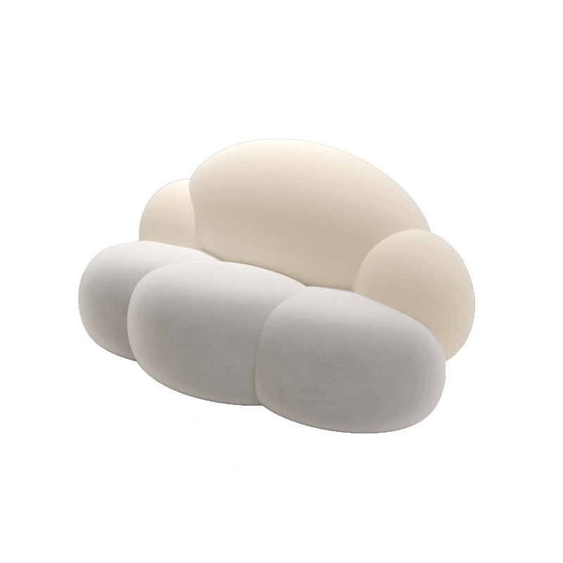 29.52" Wide Velvet Curved Sofa Cloud Shape Armless Sofa for Living Room