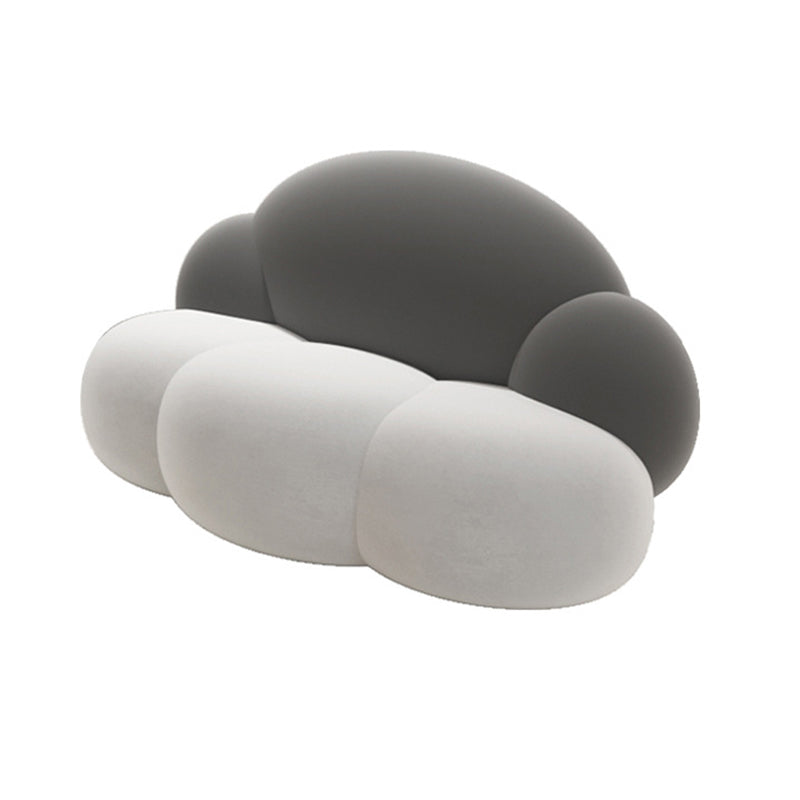 29.52" Wide Velvet Curved Sofa Cloud Shape Armless Sofa for Living Room