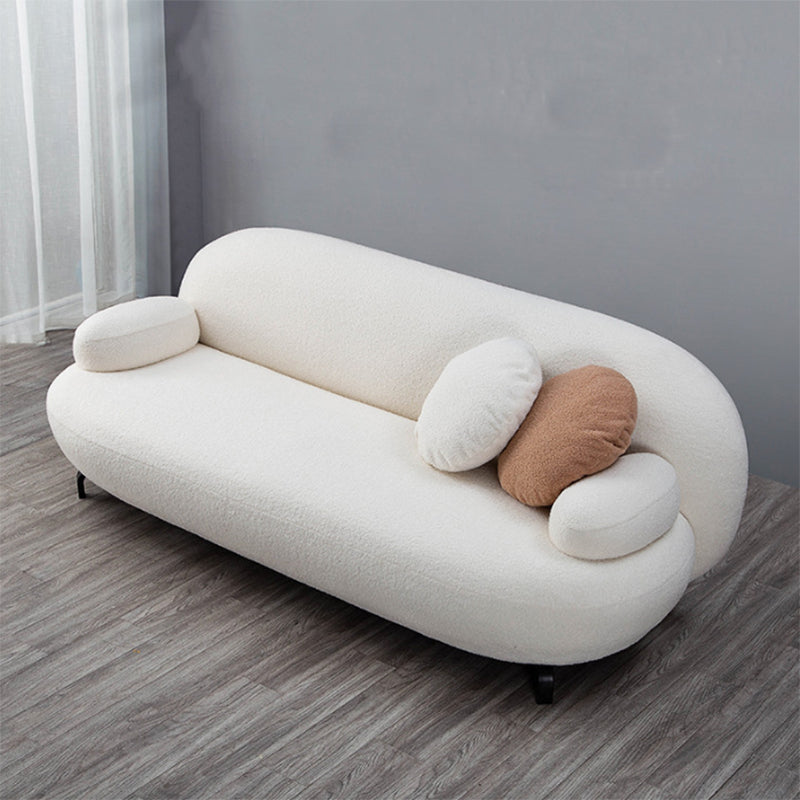 Pillow Top Arm Sofa Contemporary Wool 29.9-Inch High Sofa in White