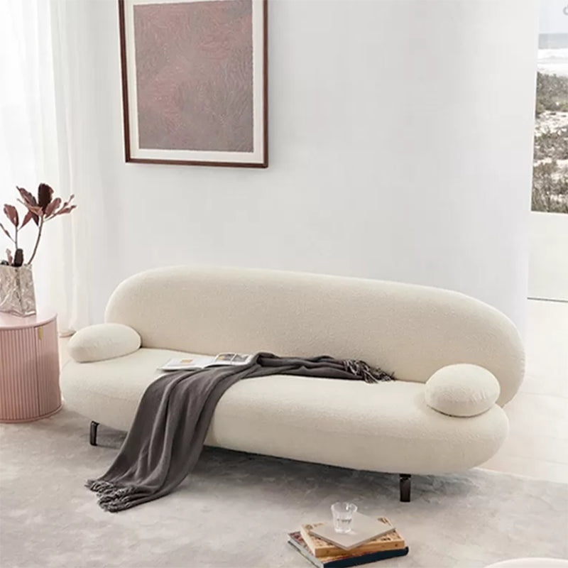 Pillow Top Arm Sofa Contemporary Wool 29.9-Inch High Sofa in White