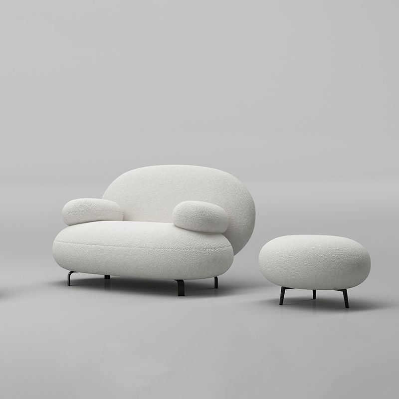 Pillow Top Arm Sofa Contemporary Wool 29.9-Inch High Sofa in White