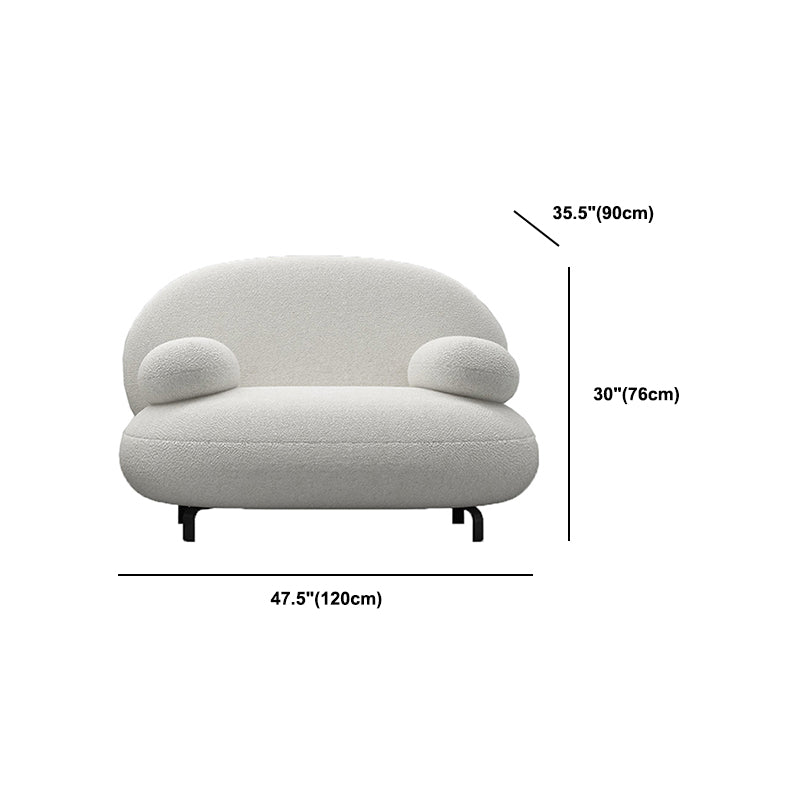 Pillow Top Arm Sofa Contemporary Wool 29.9-Inch High Sofa in White