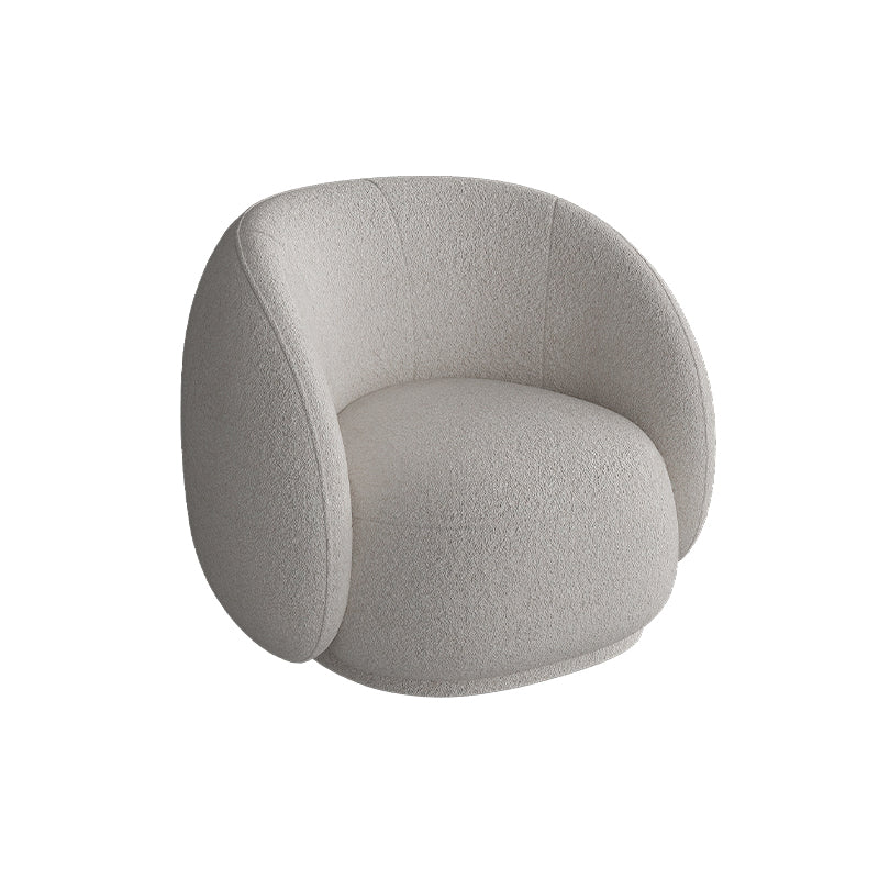 Gray Wool Sloped Arm Sofa Contemporary Curved Sofa for Living Room