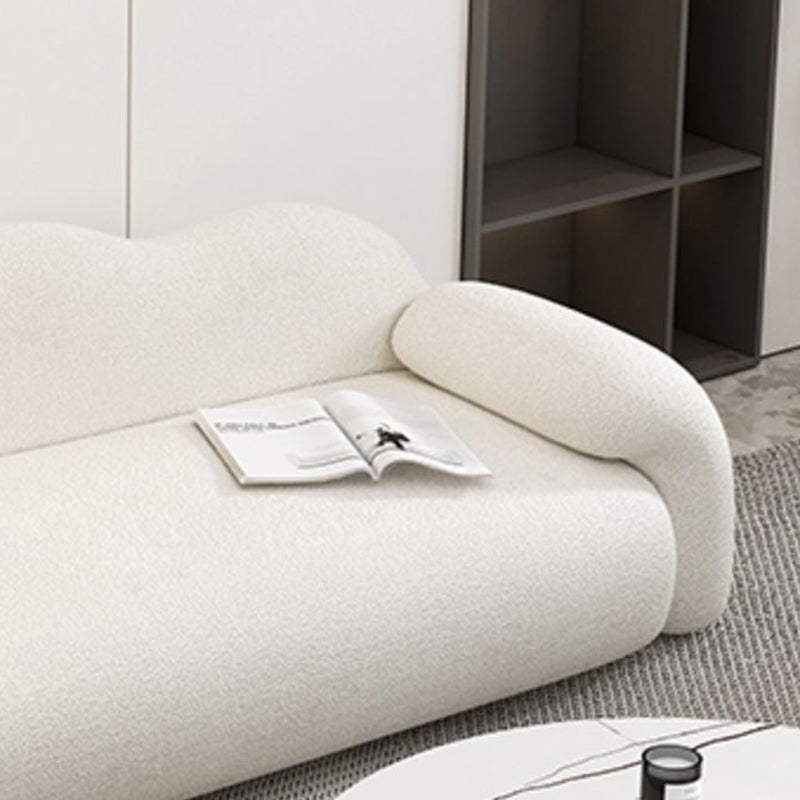 32.38" D Wool Sofa Modernism Pillow Top Arm Seating in White