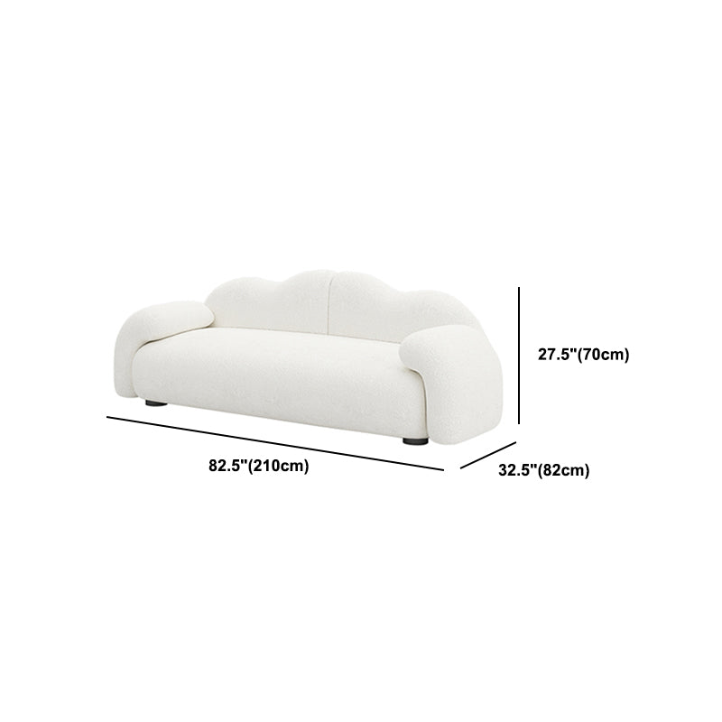 32.38" D Wool Sofa Modernism Pillow Top Arm Seating in White