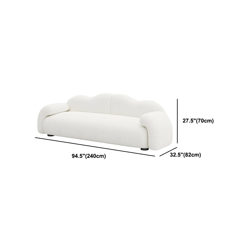 32.38" D Wool Sofa Modernism Pillow Top Arm Seating in White