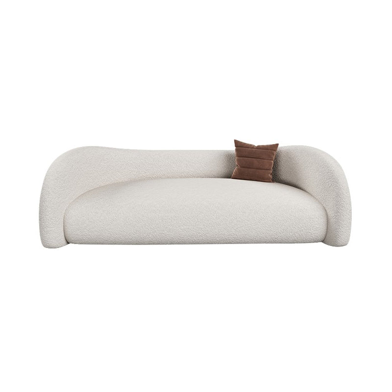 Modern Wool Curved Sofa Sloped Arm Sofa for Living Room, Apartment