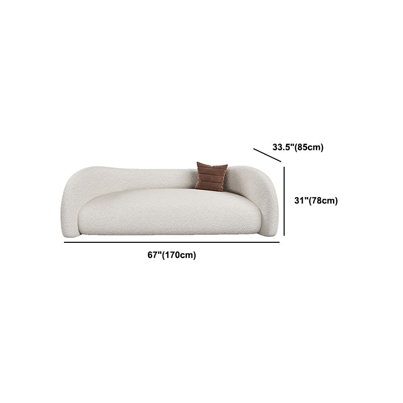 Modern Wool Curved Sofa Sloped Arm Sofa for Living Room, Apartment