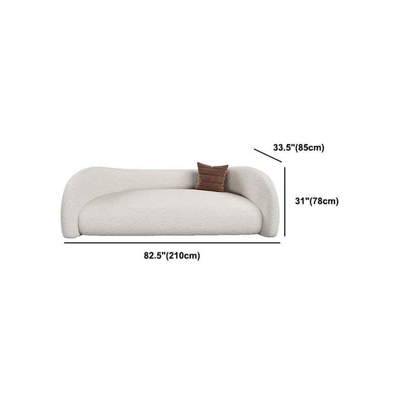 Modern Wool Curved Sofa Sloped Arm Sofa for Living Room, Apartment