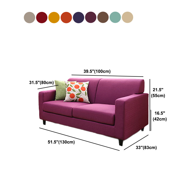 Living Room Contemporary Cushions Standard Square Arm Stationary Sofa