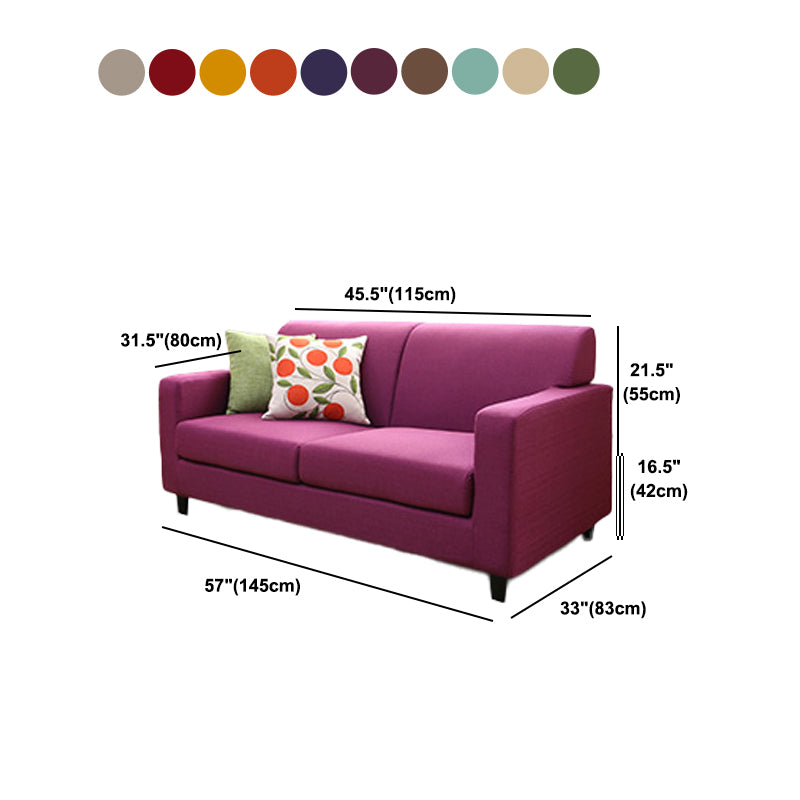 Living Room Contemporary Cushions Standard Square Arm Stationary Sofa