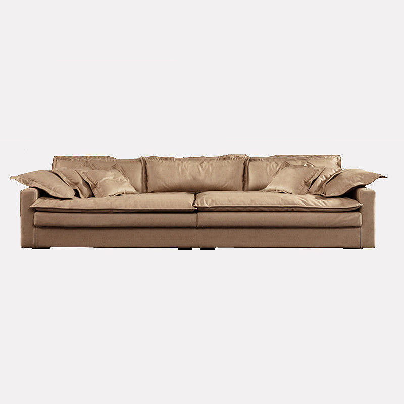 Faux Leather Sofa 35.43" D x 31.49" H Square Arm Sofa  for Living Room