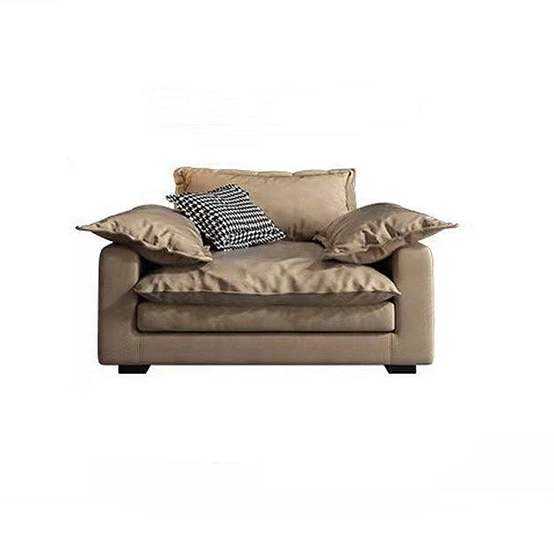 Faux Leather Sofa 35.43" D x 31.49" H Square Arm Sofa  for Living Room