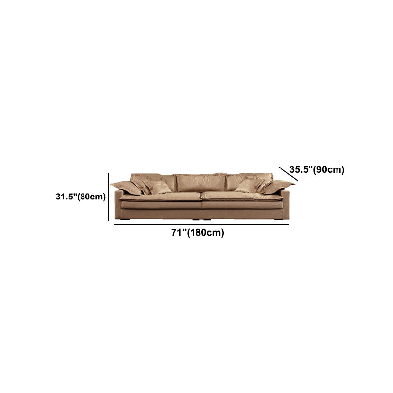 Faux Leather Sofa 35.43" D x 31.49" H Square Arm Sofa  for Living Room