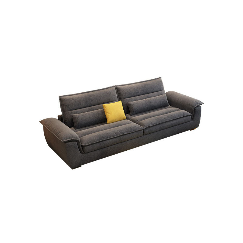 Stain Resistant Stationary Living Room Flared Arm Gray Pillows Sofa