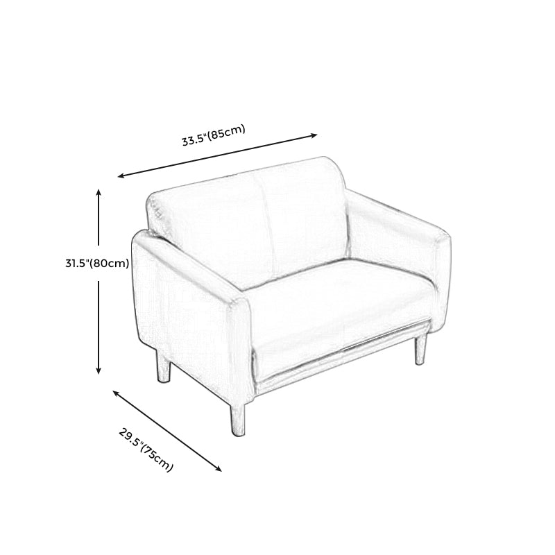 Modern Square Arm Stain Resistant Settee Couch in Orange/Ivory Cushions
