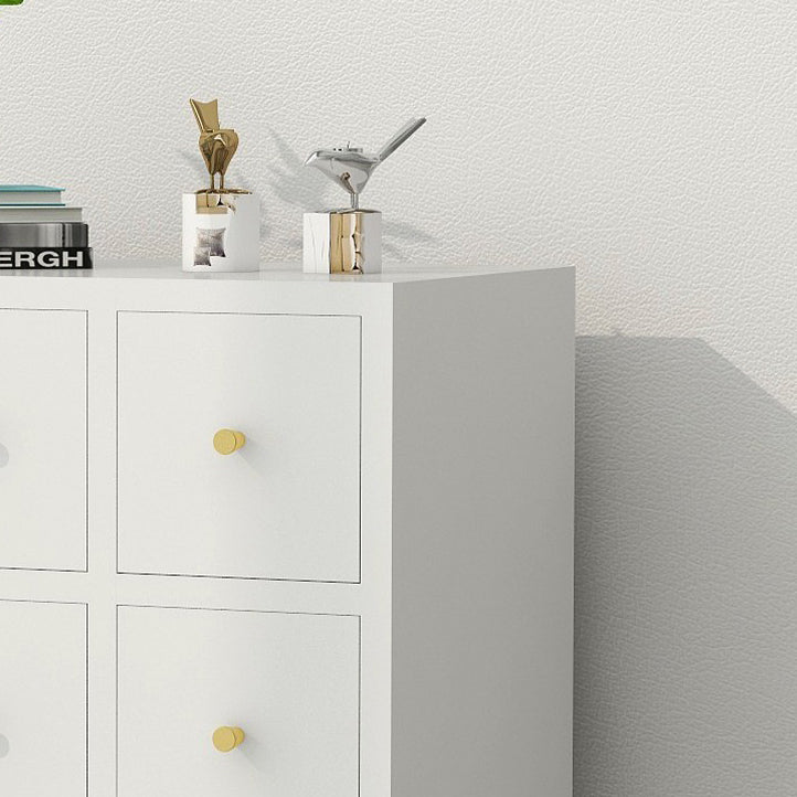 Steel Living Room Sideboard 38"H Cabinet Modern Buffet Server Cabinet with Drawers