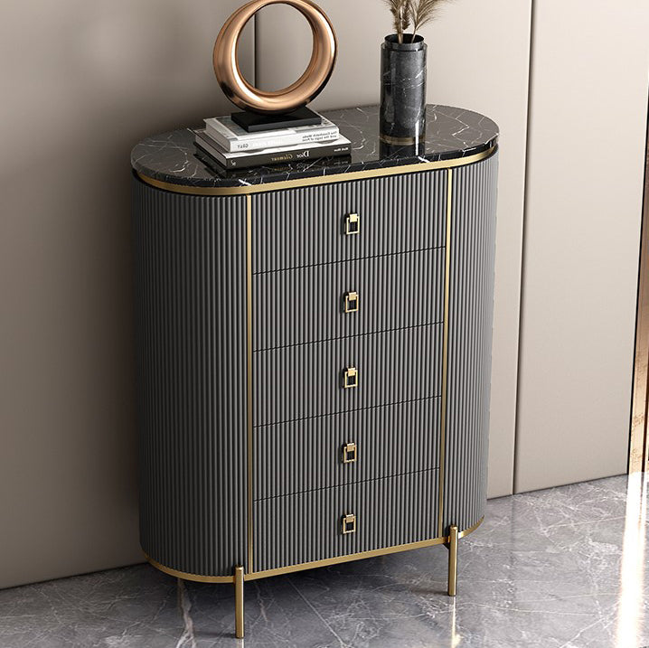 Modern Living Room Buffet Stand Stone and Engineered Wood Buffet