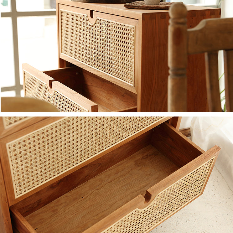 Pine Solid Wood Buffet Modern Natural Living Room Dining Buffet with Drawers