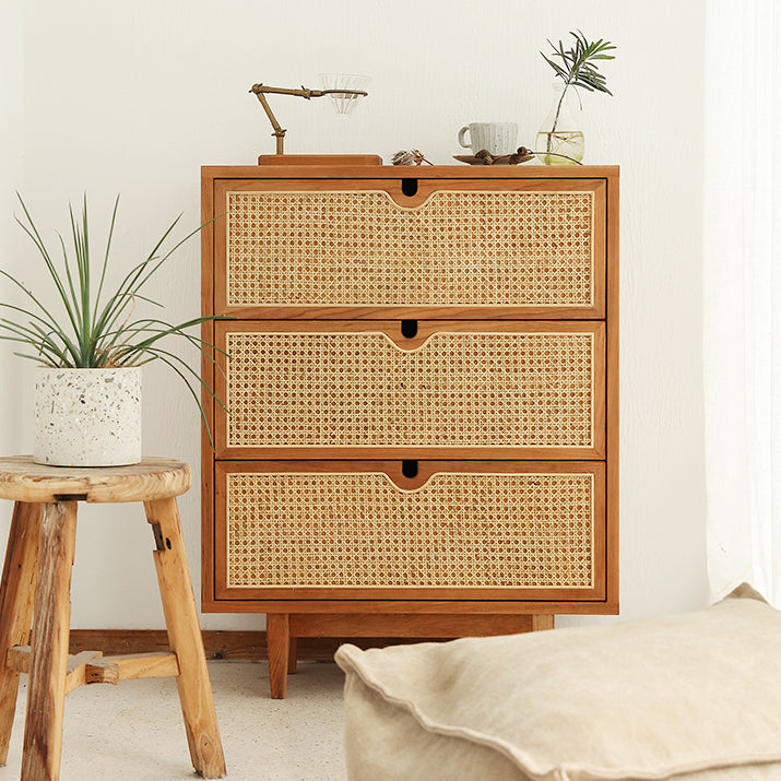 Pine Solid Wood Buffet Modern Natural Living Room Dining Buffet with Drawers