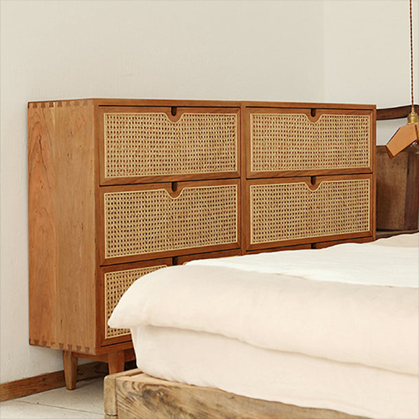 Pine Solid Wood Buffet Modern Natural Living Room Dining Buffet with Drawers