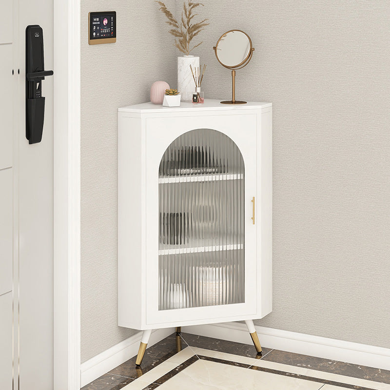 Modern Iron Stone Buffet Sideboard 40"H Dining Room Buffet Server with Glass Door