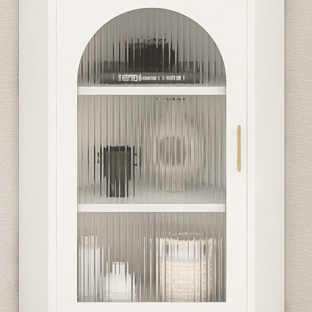 Modern Iron Stone Buffet Sideboard 40"H Dining Room Buffet Server with Glass Door