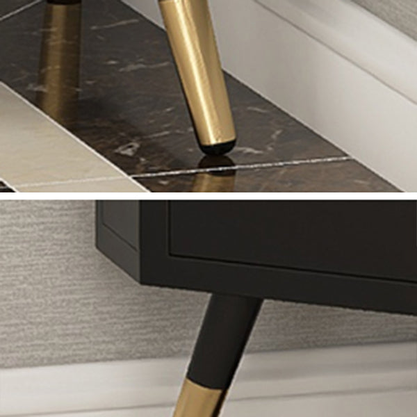 Modern Iron Stone Buffet Sideboard 40"H Dining Room Buffet Server with Glass Door