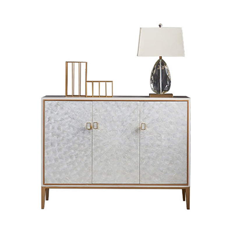 Modern Living Room Buffet Wood and Metal Sideboard Buffet in White