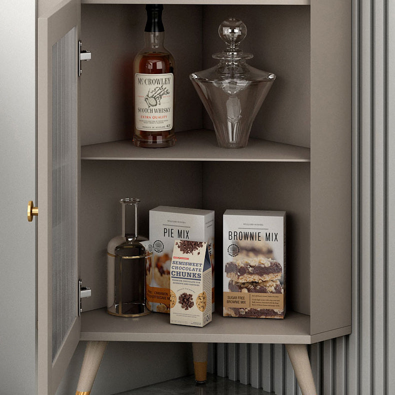 Modern Stone Buffet Sideboard 69.7"H Dining Room Buffet Server with 2 Glass Doors