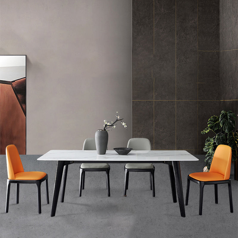 Modern White Top Stone Table Rectangle Dining Table for Kitchen