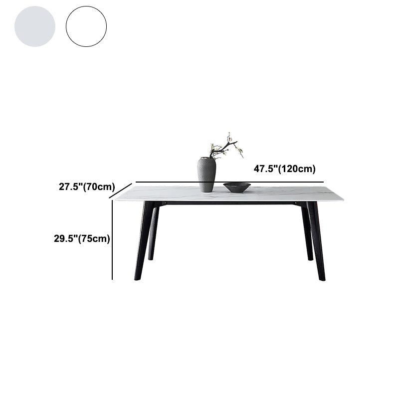 Modern White Top Stone Table Rectangle Dining Table for Kitchen
