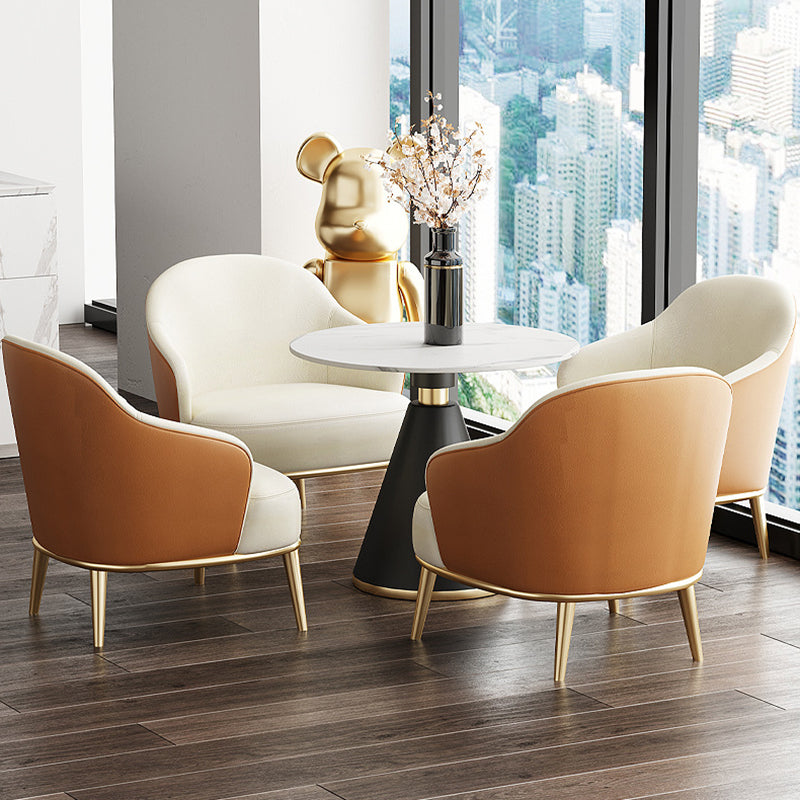 Metal Traditional Luxury Round Indoor Table Sintered Stone Top Table for Home