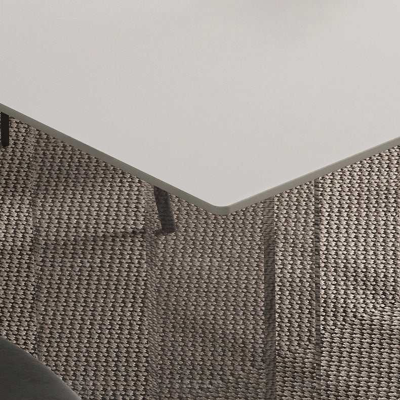 Modern White Stone Top Table Rectangle Dining Table for Kitchen Use