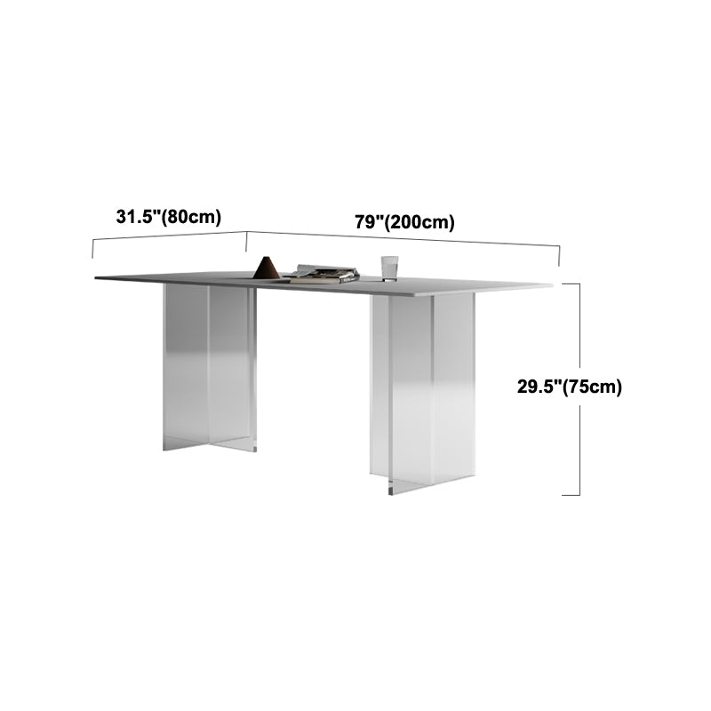 Modern White Stone Top Table Rectangle Dining Table for Kitchen Use