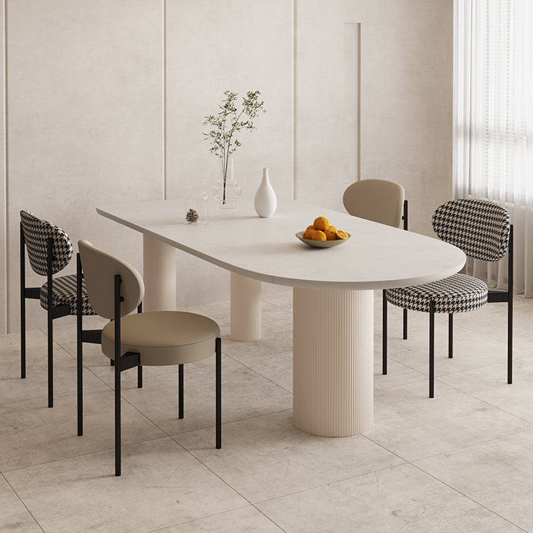 Free Form Table Modern Stone Top Dining Table with 3 Legs for Home