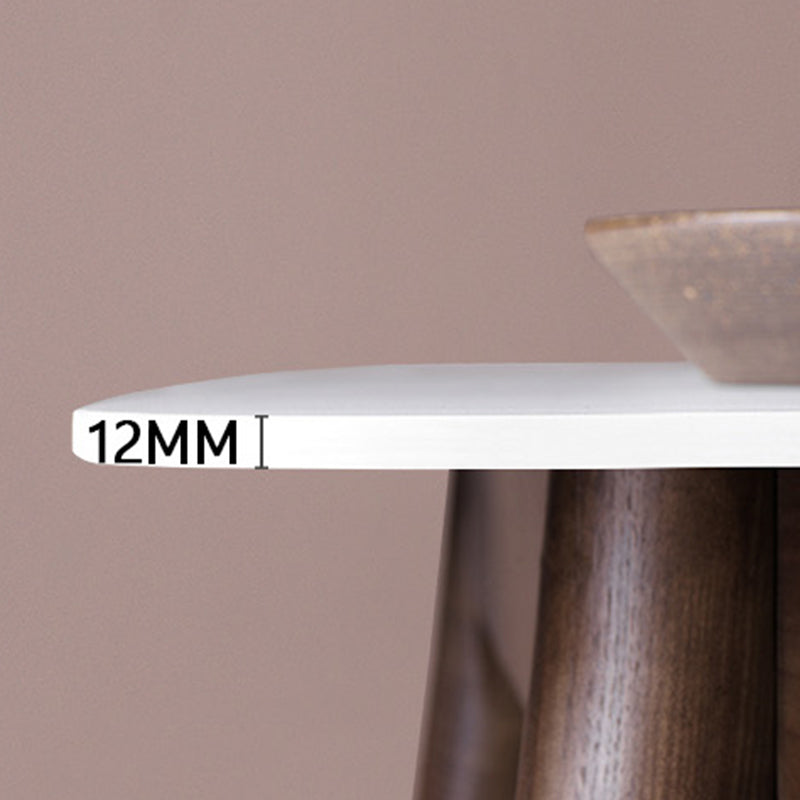 White Top Rectangle Dinner Table Mid-century Modern Style Trestle Base Table