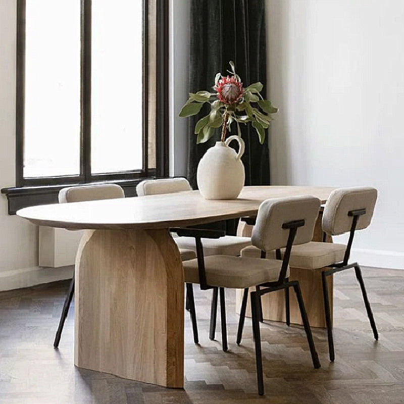 Contemporary Style Dining Table Solid Wood Natural Table for Home Kitchen