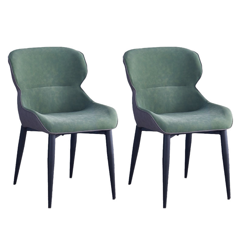 Faux Leather Side Chair Industrial Style Arm Wingback Side Chair for Kitchen