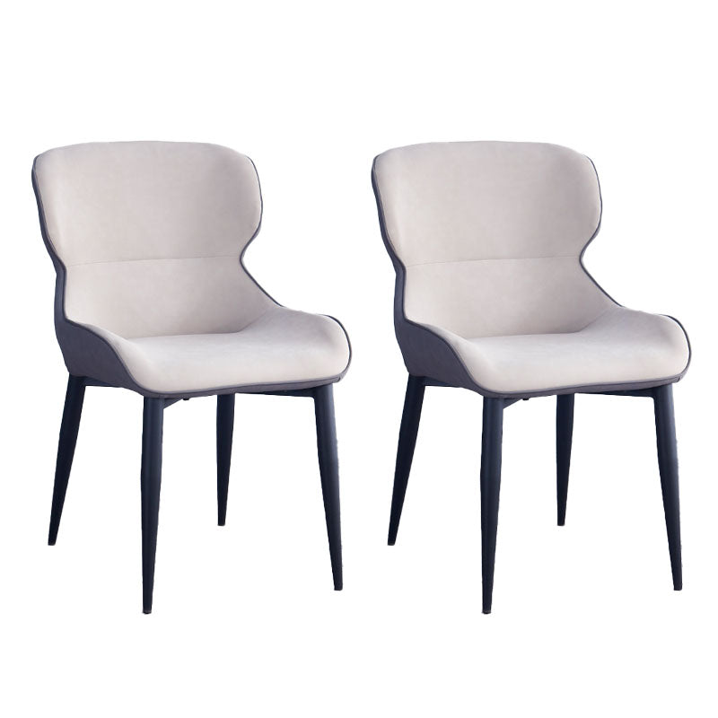 Faux Leather Side Chair Industrial Style Arm Wingback Side Chair for Kitchen