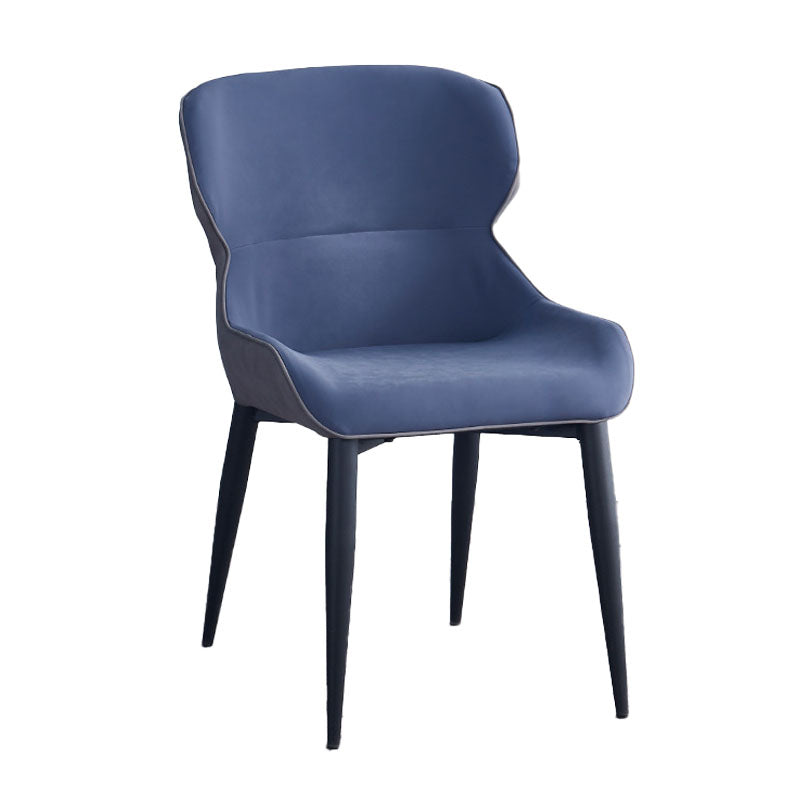 Faux Leather Side Chair Industrial Style Arm Wingback Side Chair for Kitchen