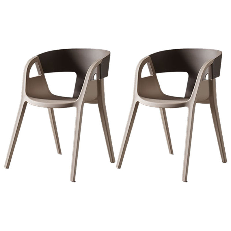 Scandinavian Open Back Side Chair Plastic Arm Chair for Home Use