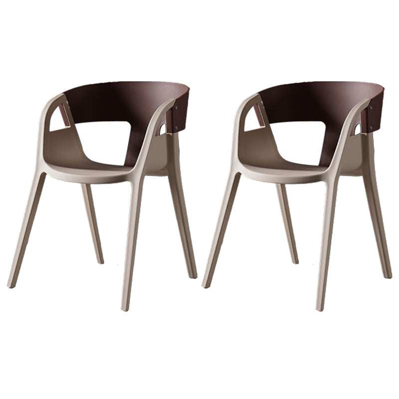 Scandinavian Open Back Side Chair Plastic Arm Chair for Home Use