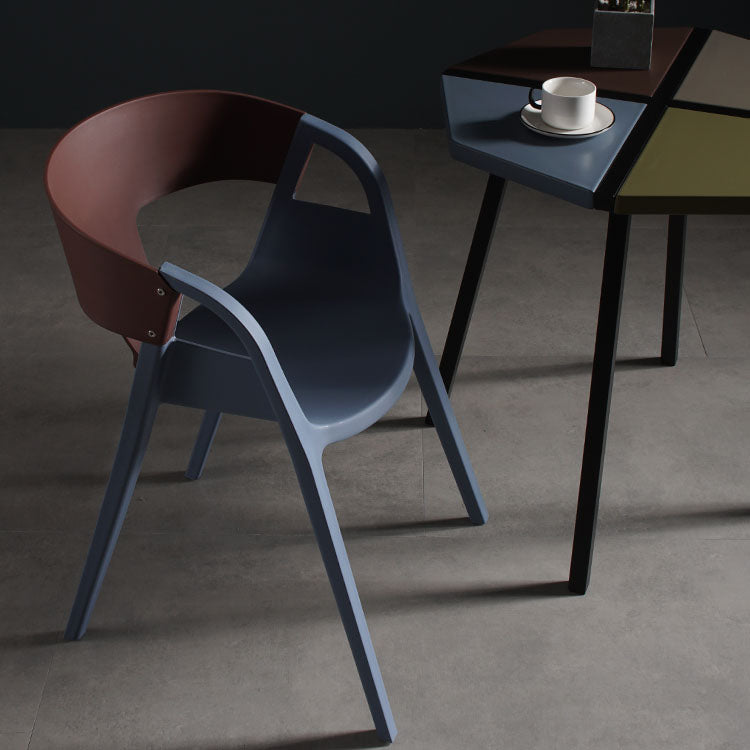 Scandinavian Open Back Side Chair Plastic Arm Chair for Home Use