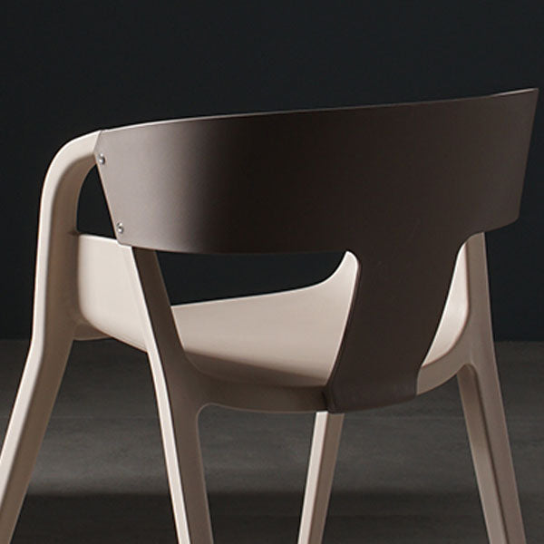 Scandinavian Open Back Side Chair Plastic Arm Chair for Home Use